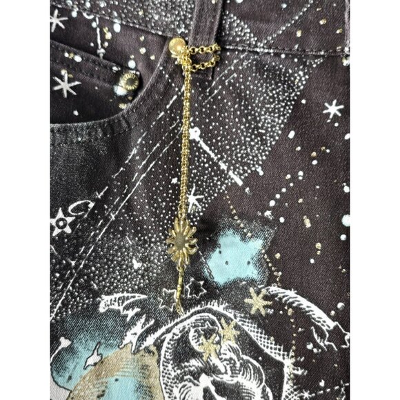2003 Roberto Cavalli Astrology Logo Print Horoscope Jeans Pants Size Small- HTF - Picture 4 of 16
